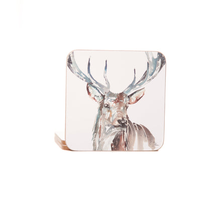 The Highlands Stag Set of 4 Coasters by Meg Hawkins