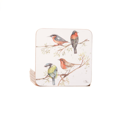The Lookout British Birds Set of 4 Coasters by Meg Hawkins
