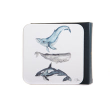 The Ocean Whales Set of 4 Coasters by Meg Hawkins