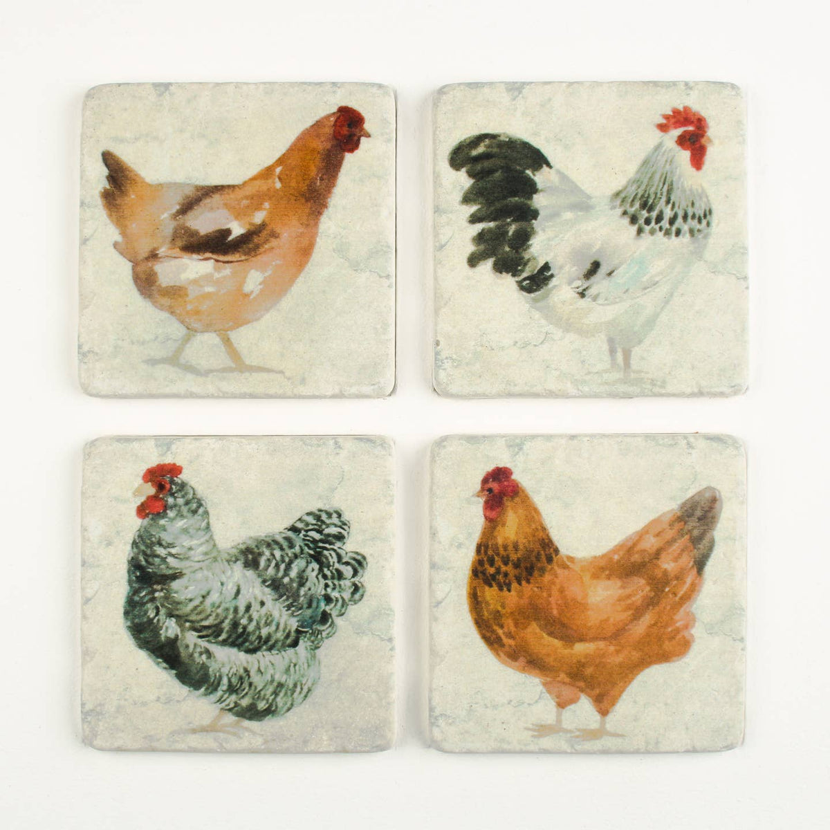 Farm Chicken Set of 4 Coasters