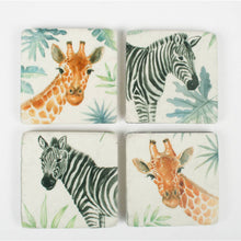 Giraffe and Zebra Set of 4 Coasters