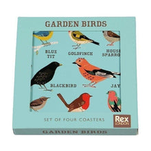 Garden Birds Set of 4 Cork-Backed Coasters from Rex London