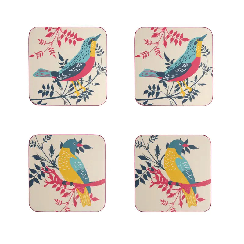 RHS Birds Set of 4 Coasters in Stone from Dexam