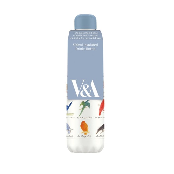 V&A Comic Birds 500ml Insulated Stainless Steel Bottle by Edward Lear