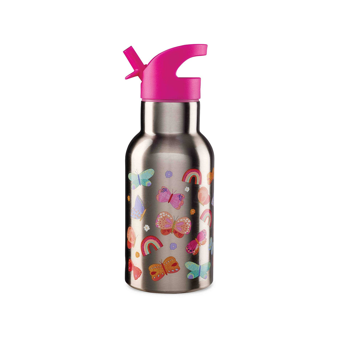 Crocodile Creek Butterfly Garden 400ml Stainless Steel Water Bottle