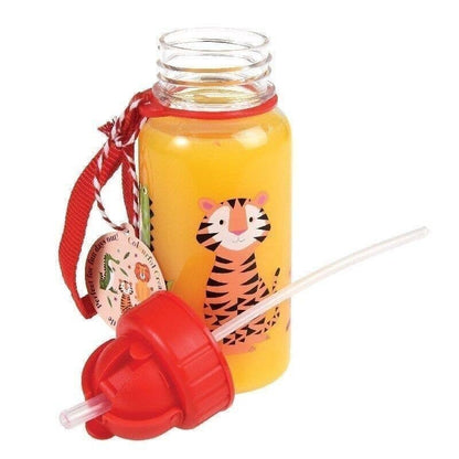 Colourful Creatures 500ml Water Bottle with Straw from Rex London