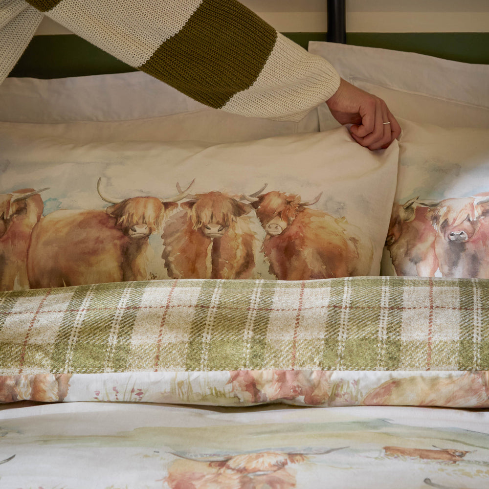 Highland Cattle 100% Cotton Reversible Duvet Cover Set