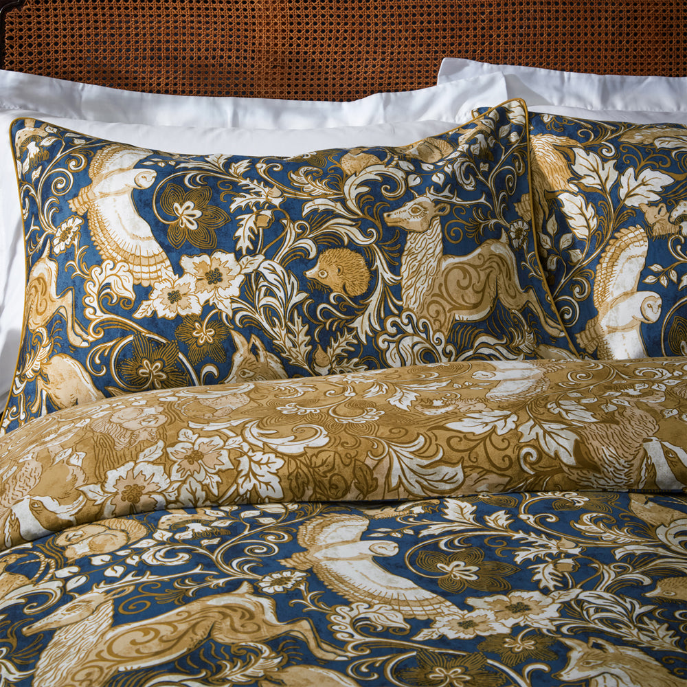 Harewood 100% Cotton Duvet Cover Set in Blue