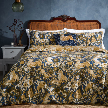 Harewood 100% Cotton Duvet Cover Set in Blue