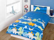 Dinosaur Reversible Duvet Cover Set in Blue