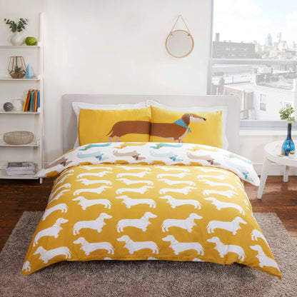 Sausage Dog Reversible Duvet Cover Set
