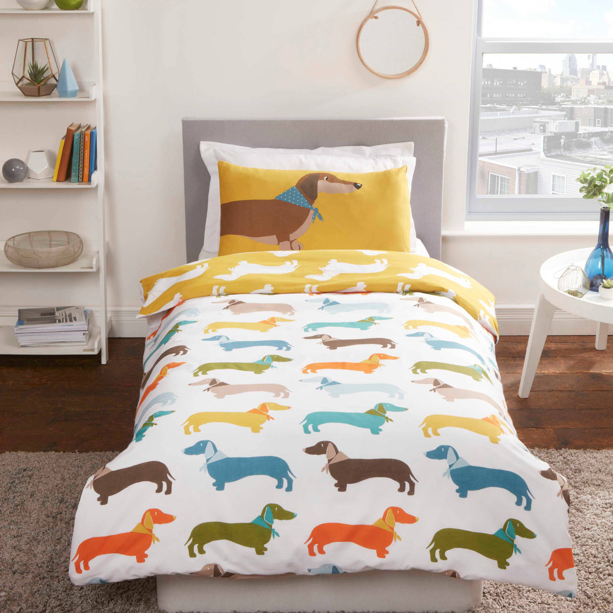Sausage Dog Reversible Duvet Cover Set