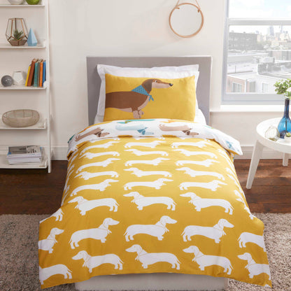 Sausage Dog Reversible Duvet Cover Set