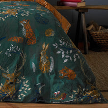 Forest Fauna Reversible Duvet Cover Set in Emerald