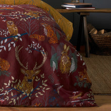 Forest Fauna Reversible Duvet Cover Set in Rust