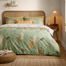 Meadow Flora Reversible Duvet Cover Set in Green