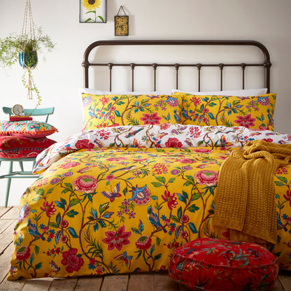 Pomelo Tropical Reversible Duvet Cover Set in Yellow