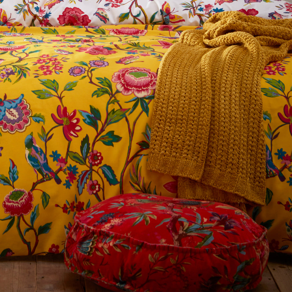 Pomelo Tropical Reversible Duvet Cover Set in Yellow