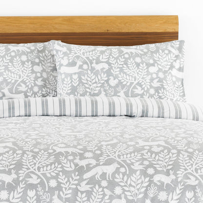 Skandi Woodland Brushed Cotton Duvet Cover Set