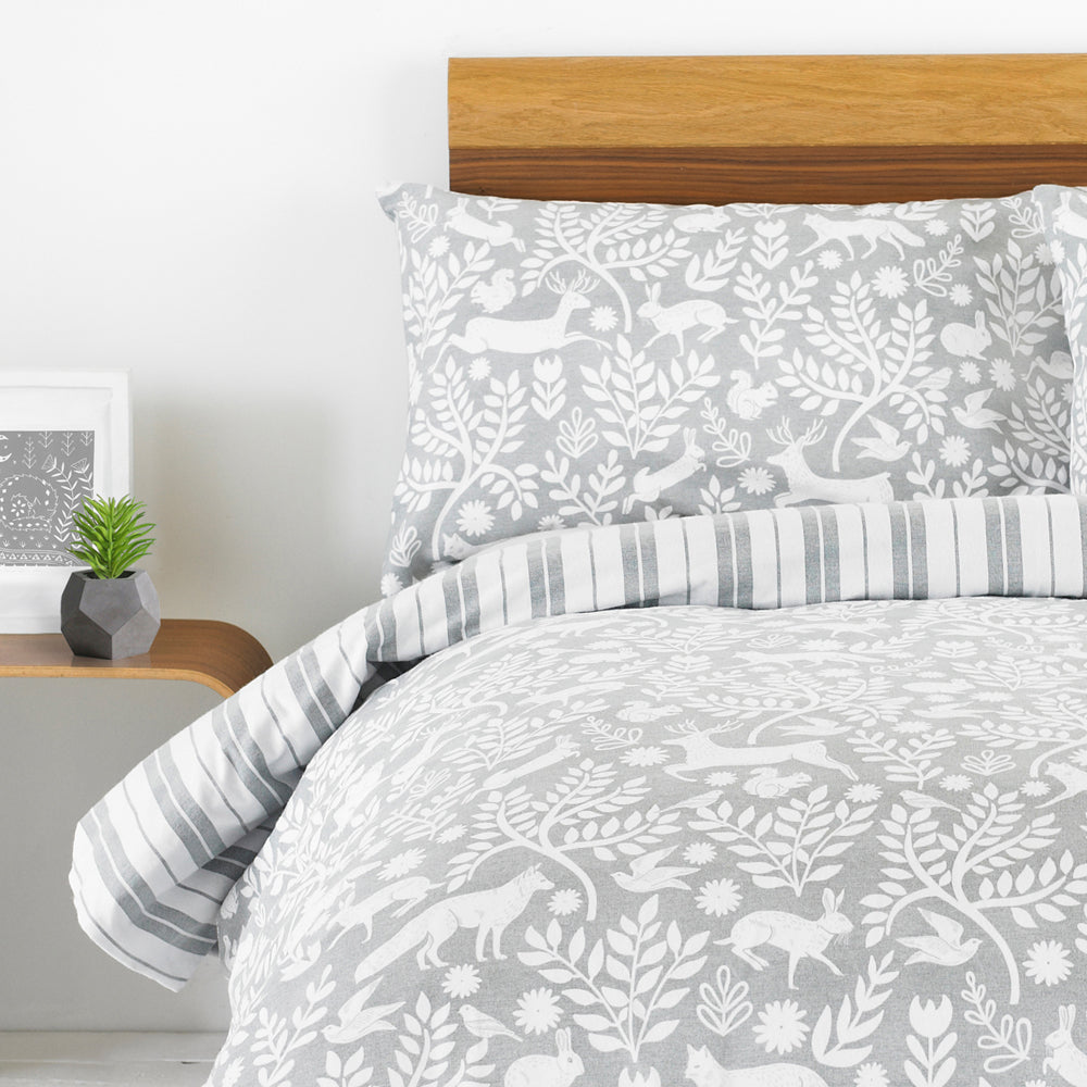 Skandi Woodland Brushed Cotton Duvet Cover Set