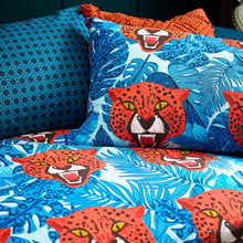 Untamed Cheetah Reversible Duvet Cover Set in Blue