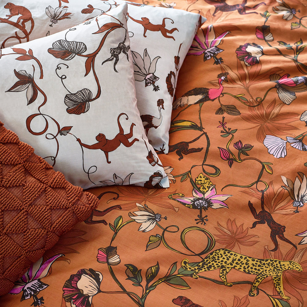 Wildlings Reversible Duvet Cover Set in Warm Sienna