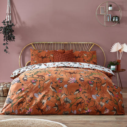 Wildlings Reversible Duvet Cover Set in Warm Sienna