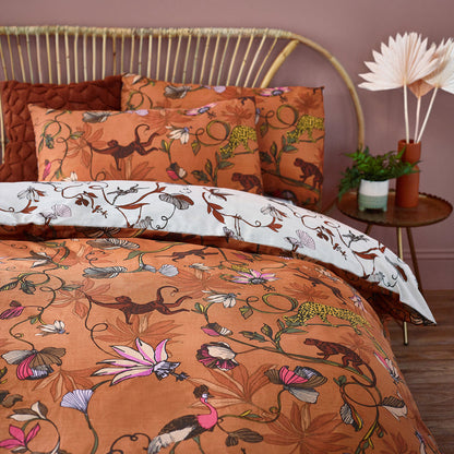 Wildlings Reversible Duvet Cover Set in Warm Sienna