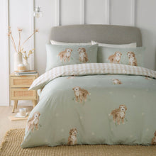 Hattie the Cockapoo Reversible Duvet Cover Set in Green