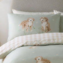 Hattie the Cockapoo Reversible Duvet Cover Set in Green