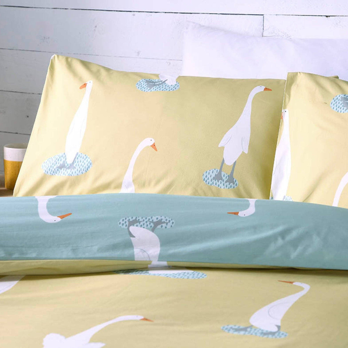 Puddles the Duck Reversible Duvet Cover Set in Yellow