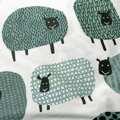 Dotty Sheep Reversible Duvet Cover Set in Duck Egg