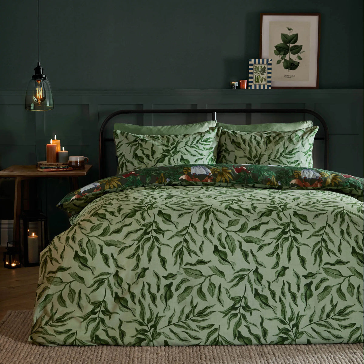 Into the Woods Reversible Duvet Cover Set in Green