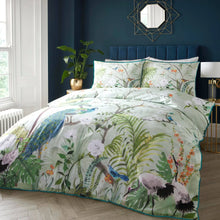 Soiree Peacock Jungle Duvet Cover Set in Green