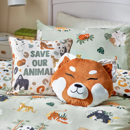 little furn. Wildlife Reversible Duvet Cover Set in Green