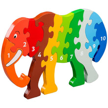 Jumbo Elephant 1-10 Wooden Floor Puzzle with 10 Pieces from Lanka Kade