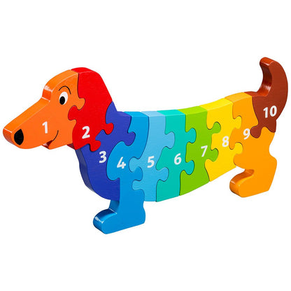 Jumbo Dog 1-10 Wooden Floor Puzzle with 10 Pieces from Lanka Kade