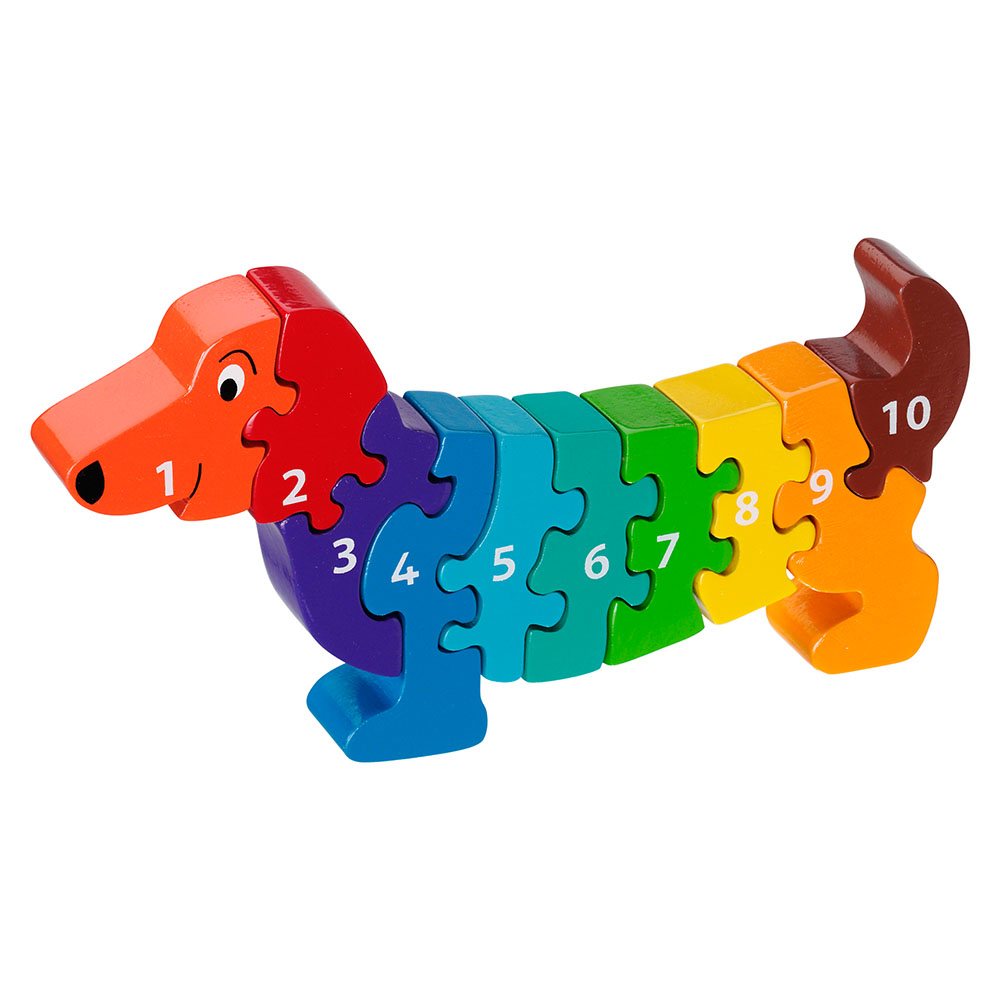 Dog 1-10 Wooden Number Puzzle with 10 Pieces from Lanka Kade