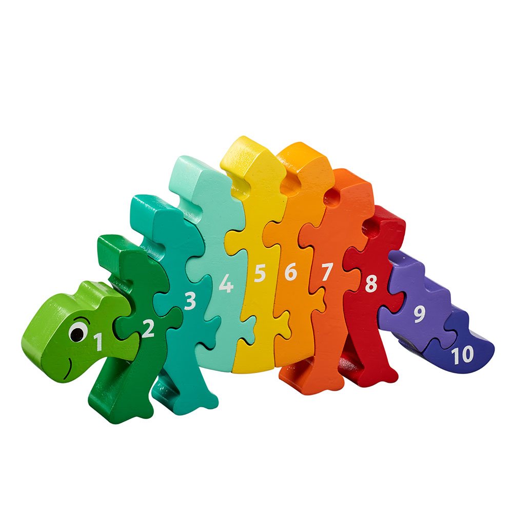 Stegosaurus 1-10 Wooden Number Puzzle with 10 Pieces from Lanka Kade