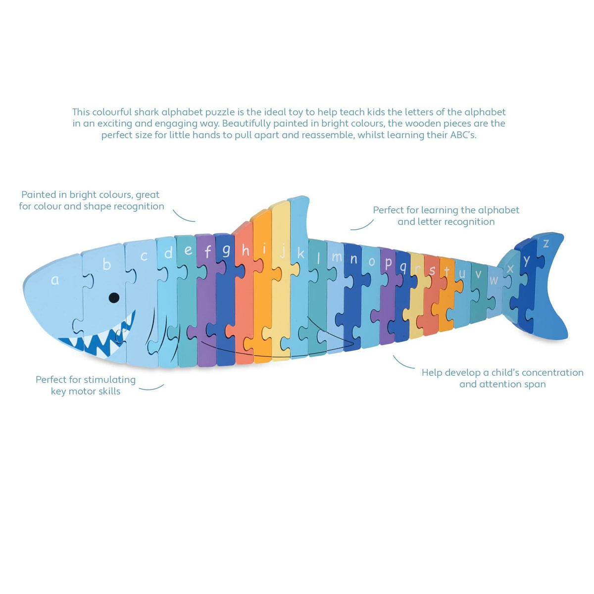 Shark Alphabet 26 Piece Wooden Puzzle from Orange Tree Toys