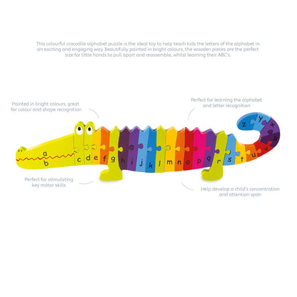 Crocodile Alphabet 26 Piece Wooden Puzzle from Orange Tree Toys