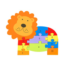 Lion 1-10 Wooden Number Puzzle with 11 Pieces from Orange Tree Toys