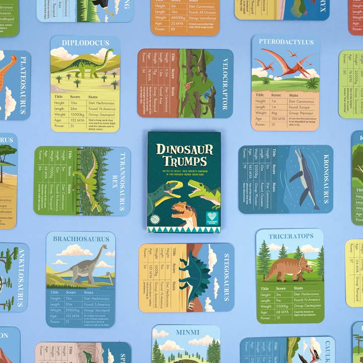 Dinosaur Trumps Card Game from Clockwork Soldier