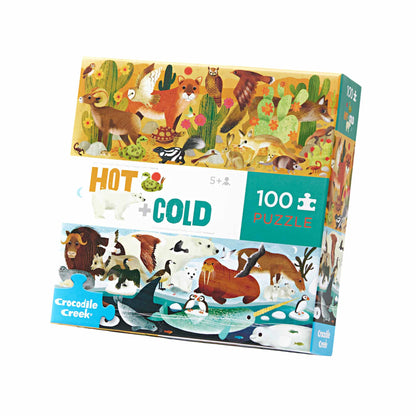 Crocodile Creek Hot and Cold 100 Piece Opposites Jigsaw Puzzle
