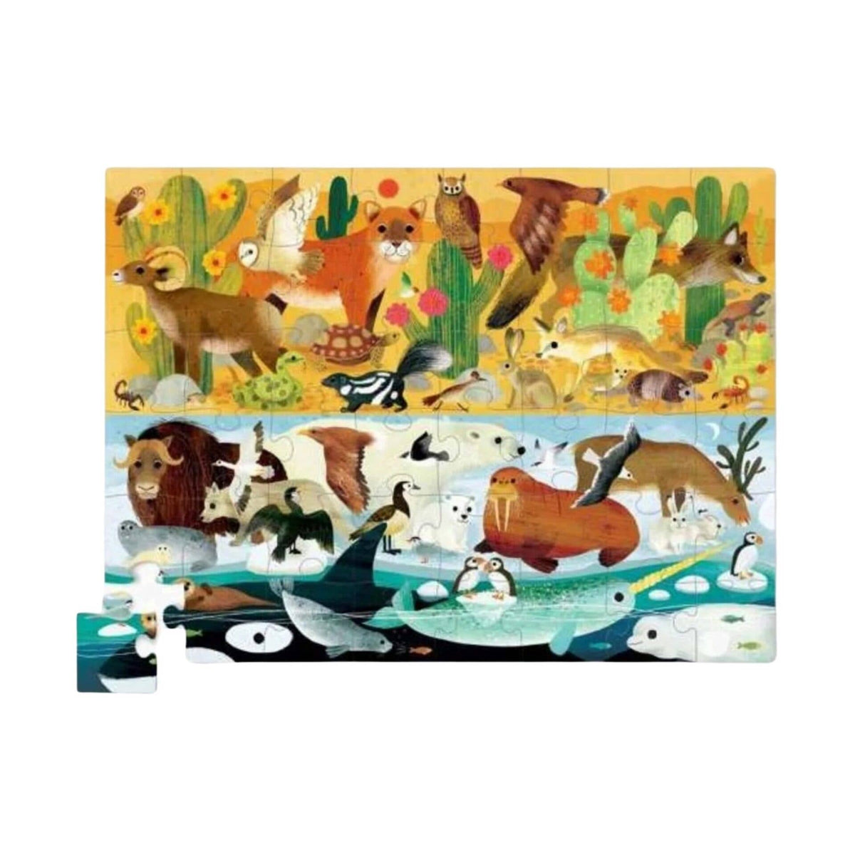 Crocodile Creek Hot and Cold 100 Piece Opposites Jigsaw Puzzle