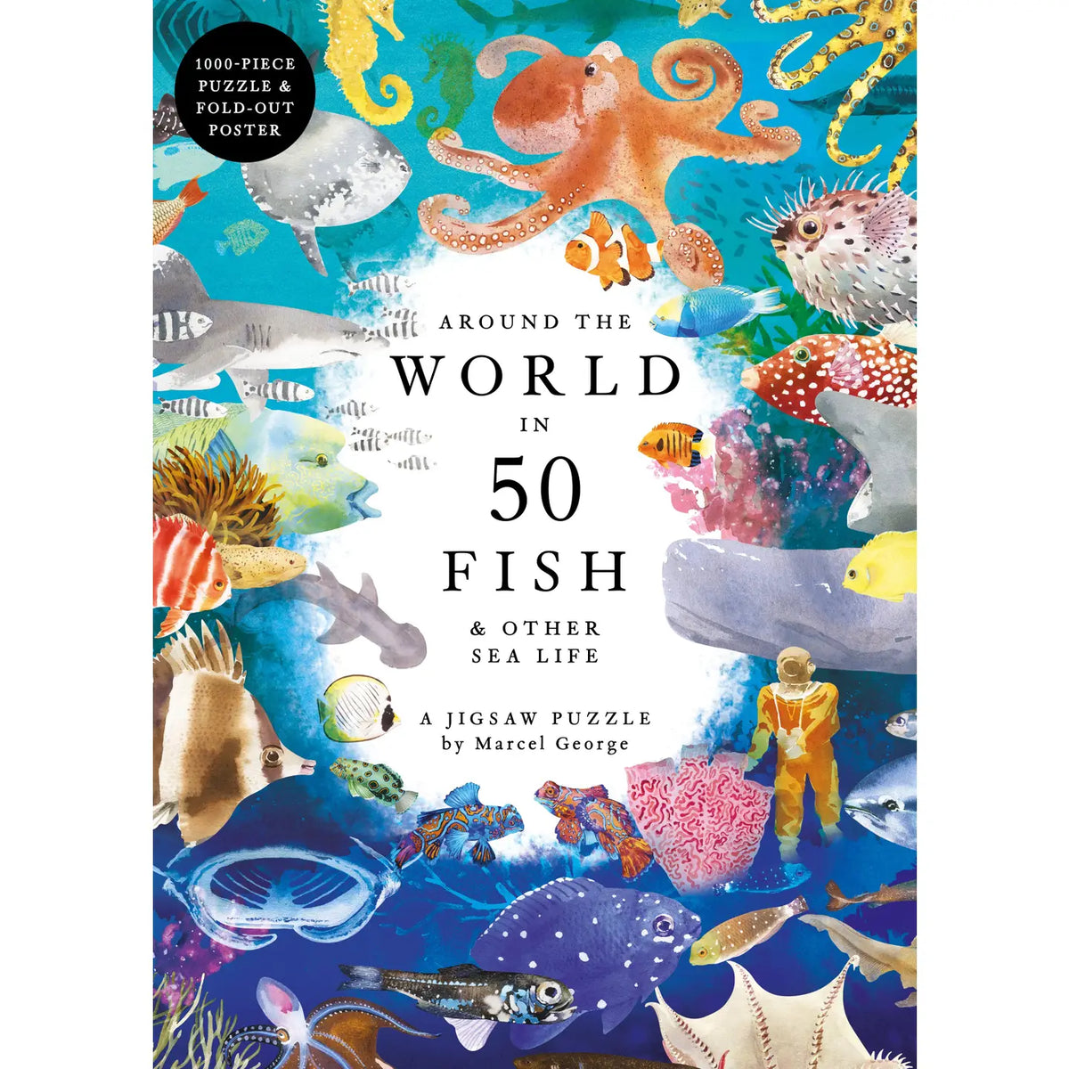 Around the World in 50 Fish 1000 Piece Jigsaw Puzzle by Marcel George