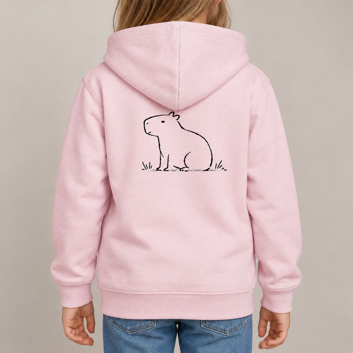 Calm Capybara Kids' Hoodie - Wild Lines lead image