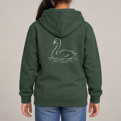 Gliding Swan Kids' Hoodie - Wild Lines lead image