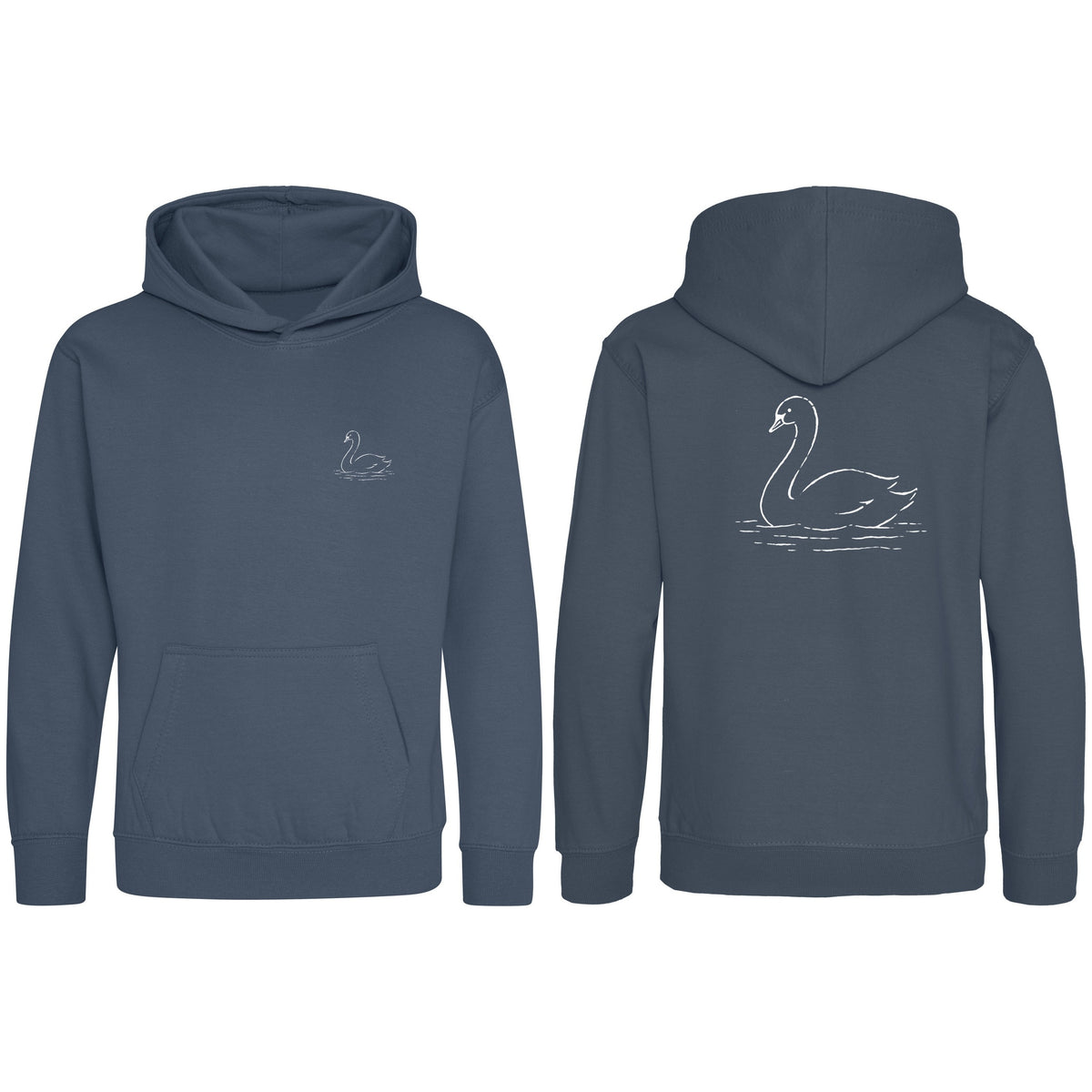 Gliding Swan Kids' Hoodie - Wild Lines Airforce Blue colour variant image
