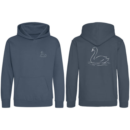 Gliding Swan Kids' Hoodie - Wild Lines Airforce Blue colour variant image